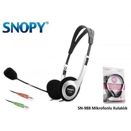 SNOPY SN-988 Mikrofonlu Kulaklık Siyah/Gümüş