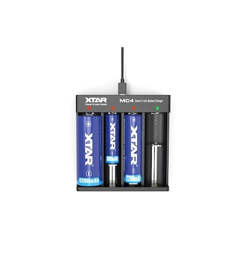 Xtar MC4 - Taşınabilir 18650 Li-ion Pil Şarj Cihazı / 4lü