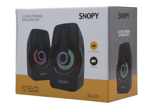 Snopy SN-X23 2.0 Multimedia RGB Işıklı Siyah USB Hoparlör