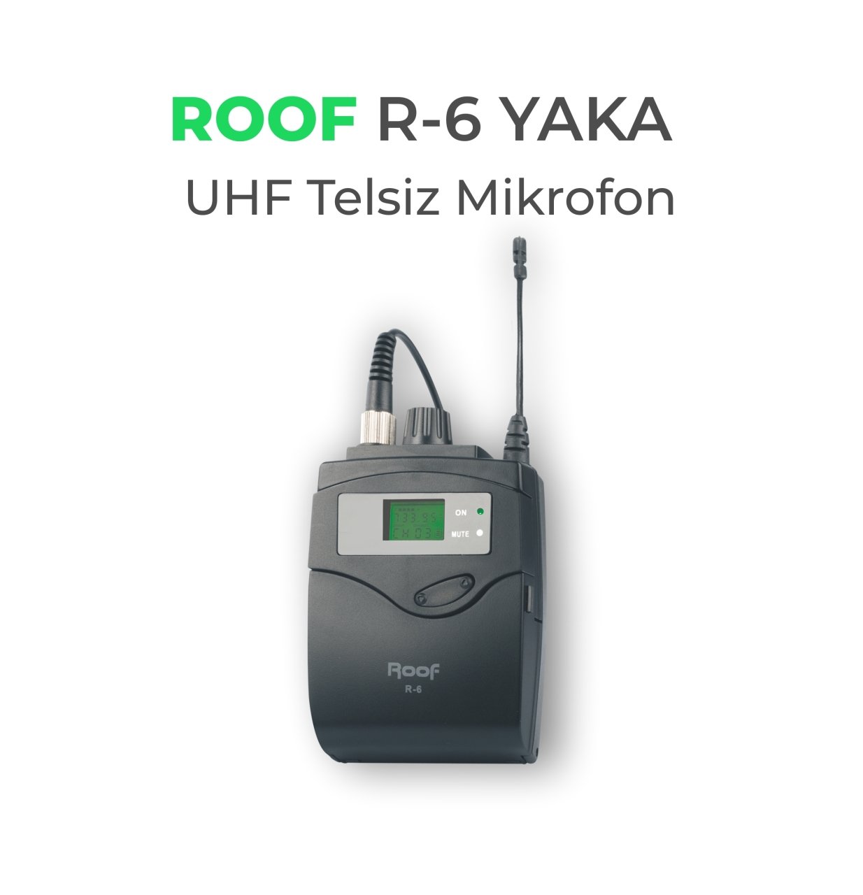 Roof R-6 UHF Kablosuz Yaka  Mikrofonu Verici