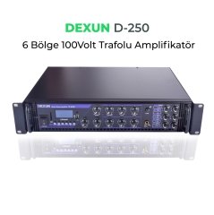 Dexun D-250 6 Bölgeli 100V Hat Trafolu Amplifikatör