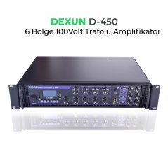 Dexun D-450 6 Bölgeli 100V Hat Trafolu Amplifikatör