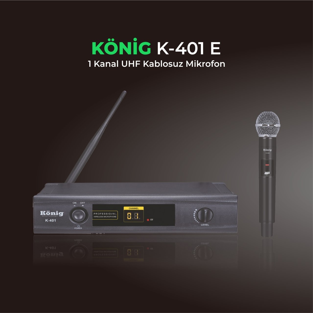 K-401E Tekli EL Uhf Telsiz Mikrofon
