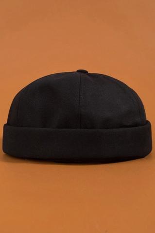 Hiphop Erkek Takke Şapka Docker %100 pamuk Siyah Cırtlı