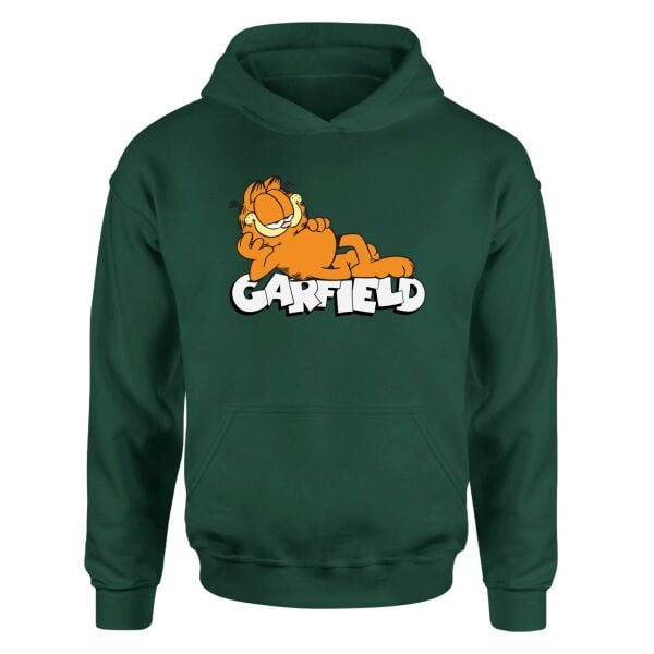 Garfield Koyu Yeşil Hoodie