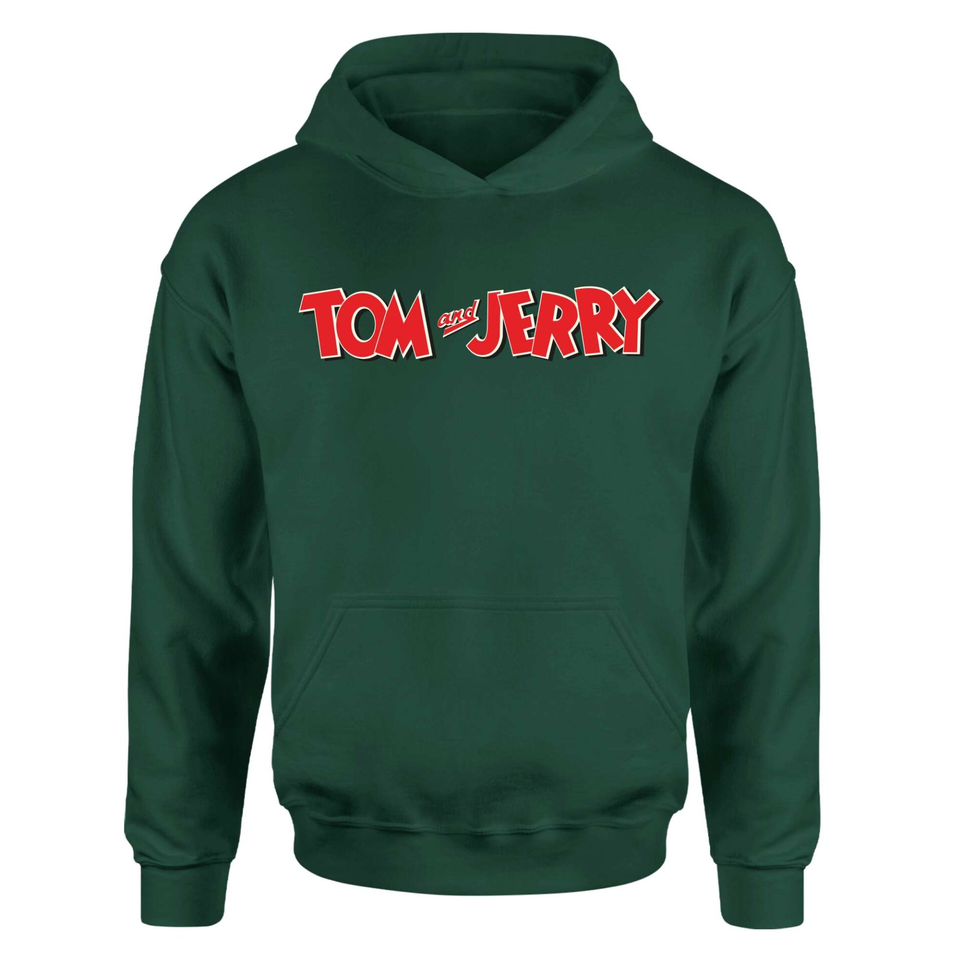 Tom ve Jerry Koyu Yeşil Hoodie