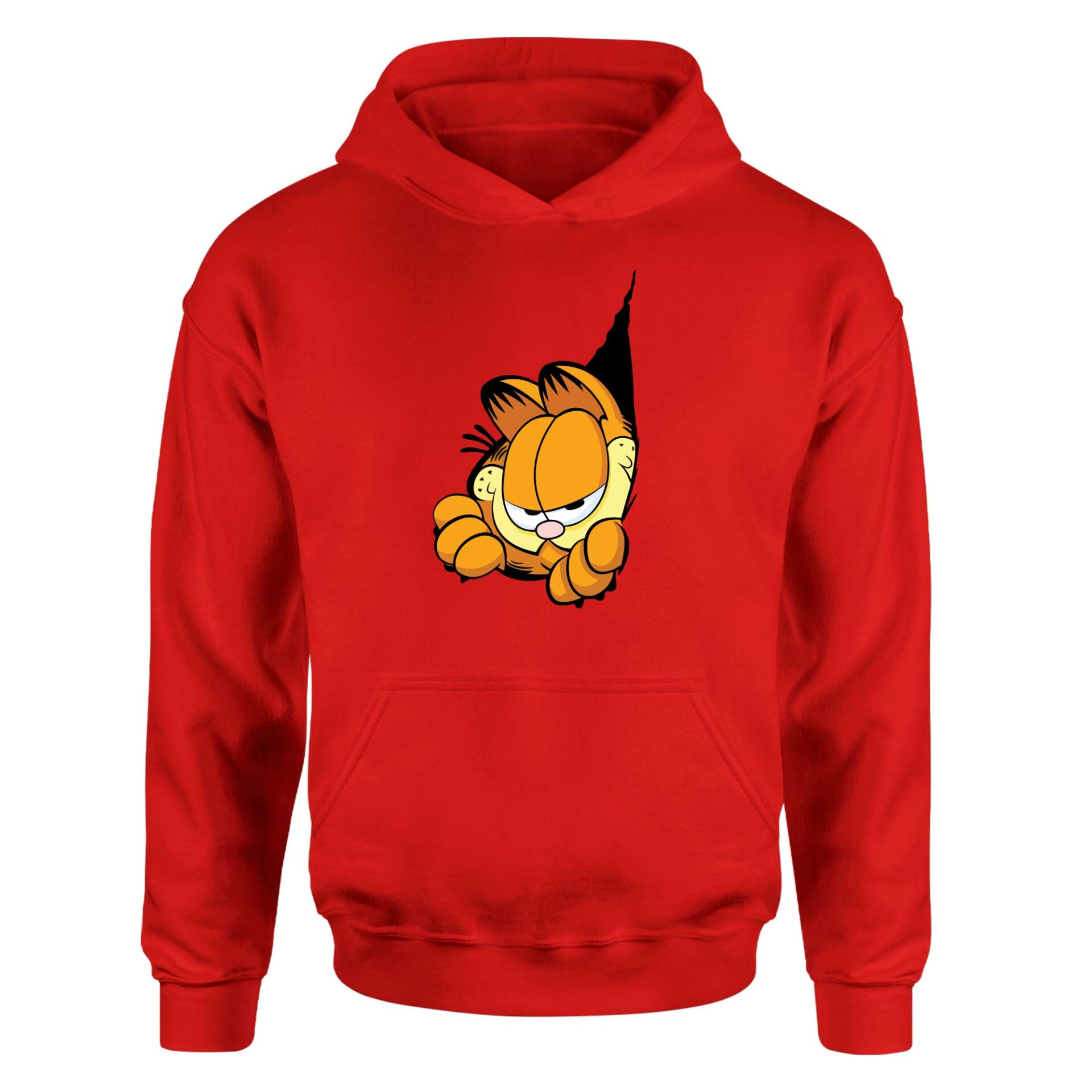 Garfield Tear Kırmızı Hoodie