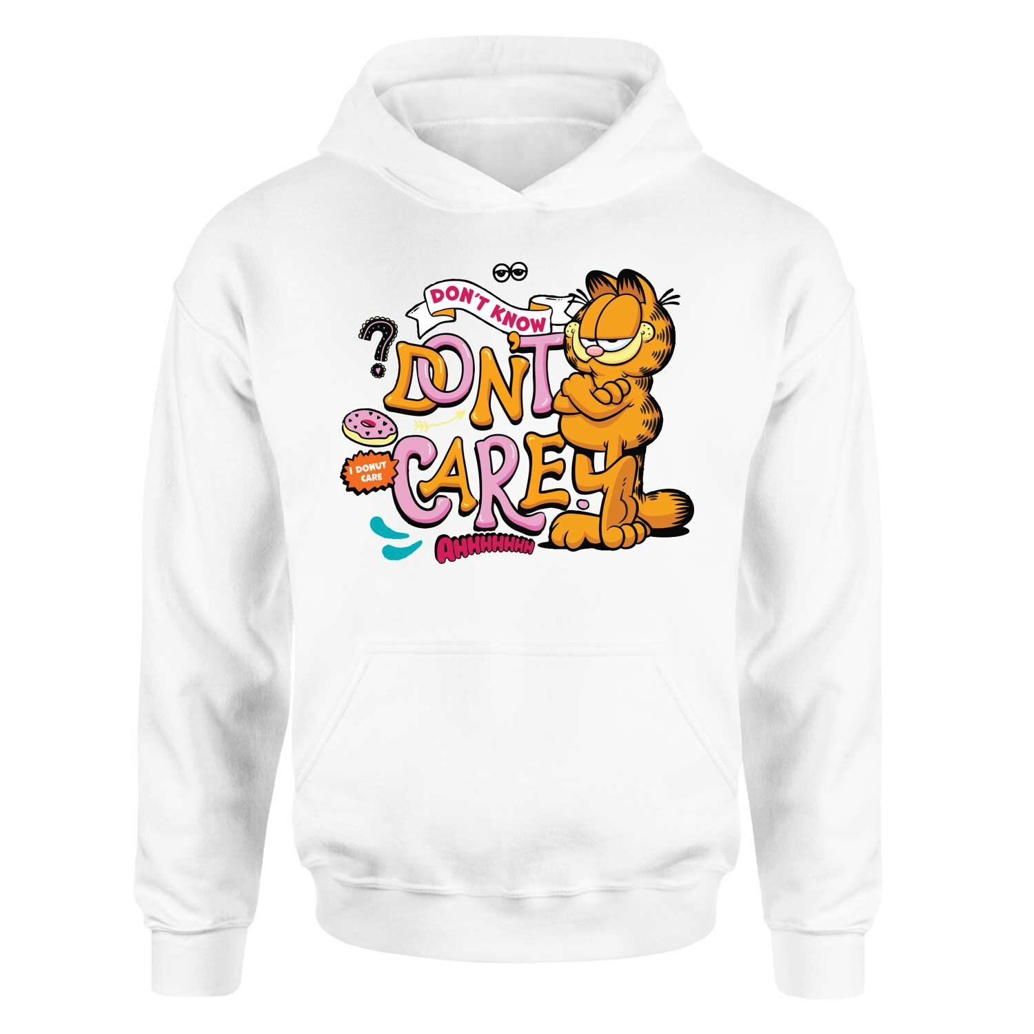 Garfield | I Don't Care Beyaz Hoodie