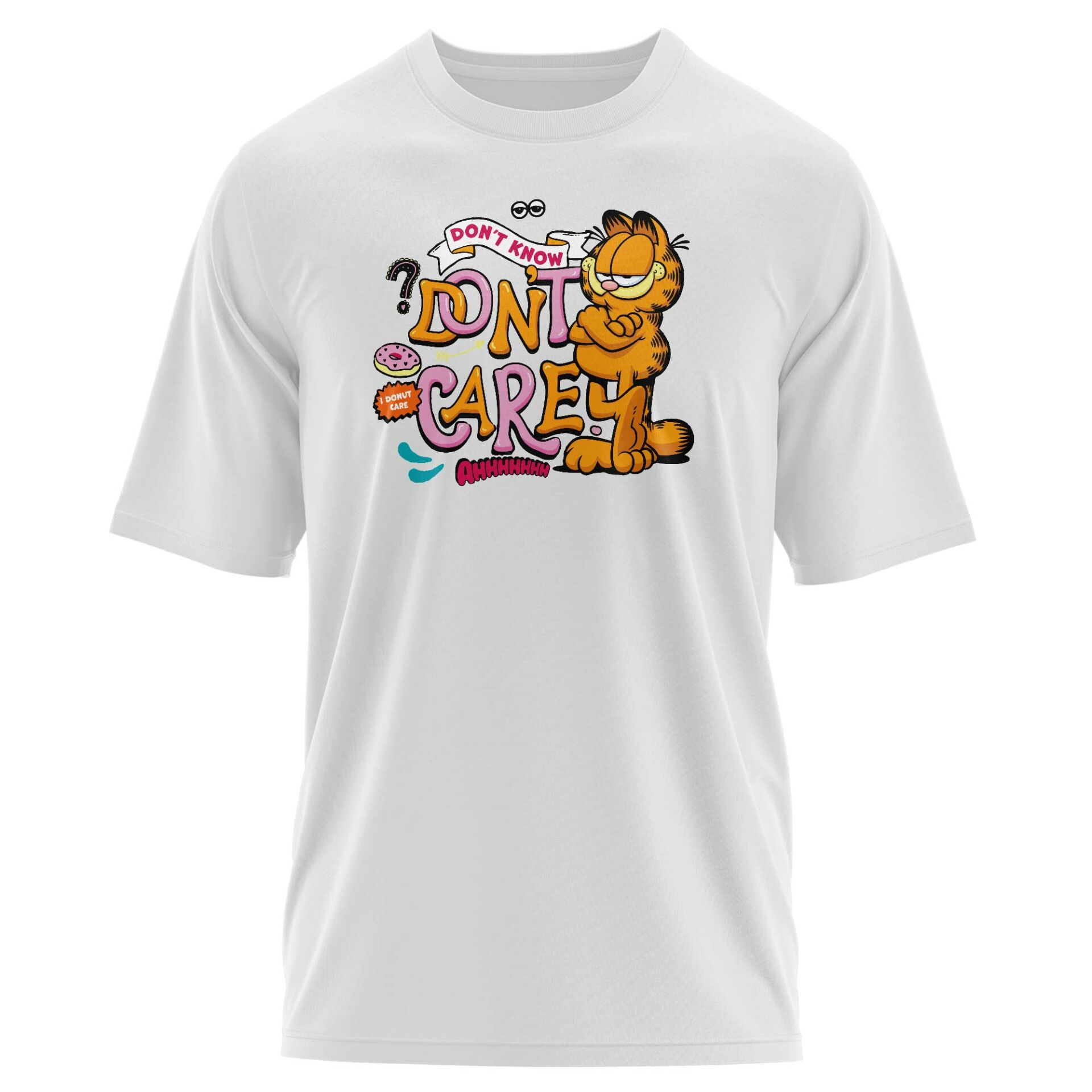Garfield | I Don't Care Beyaz Oversize Tişört