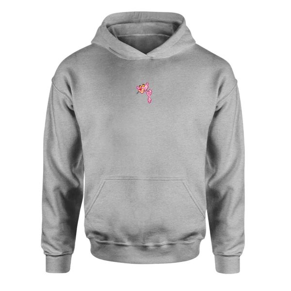 Pembe Panter Gri Hoodie