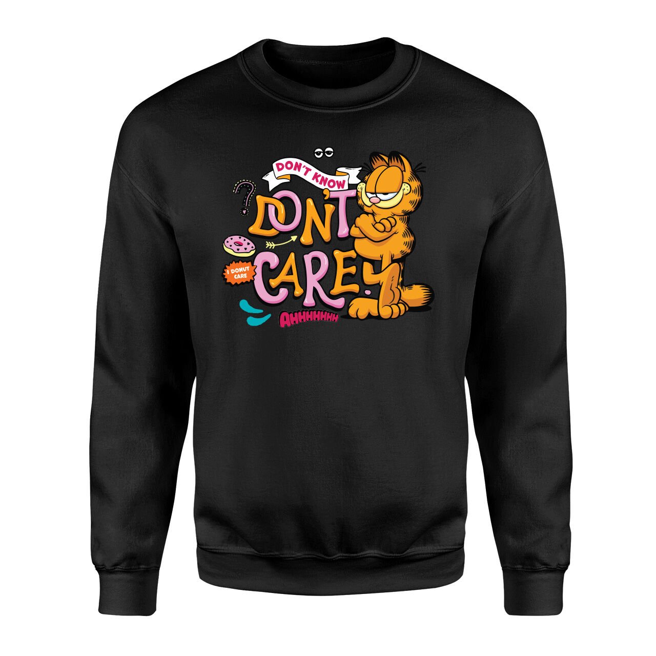 Garfield | I Don't Care Siyah Sweatshirt