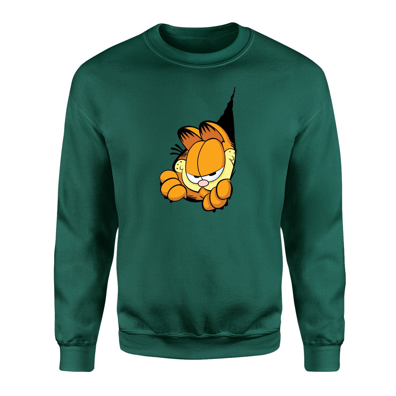 Garfield Tear Nefti Yeşili Sweatshirt