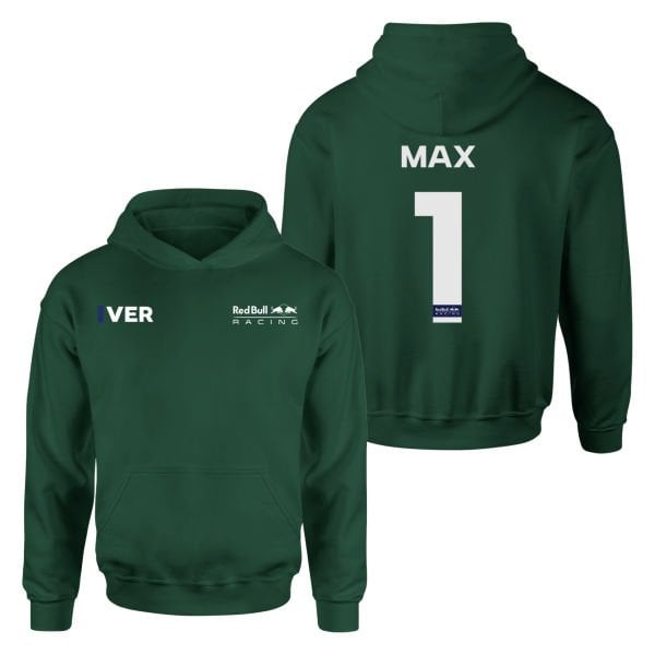 Max Verstappen 1 RB Racing ID Koyu Yeşil Hoodie