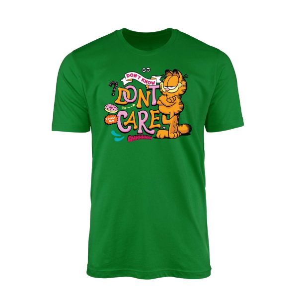 Garfield | I Don't Care Yeşil Tişört