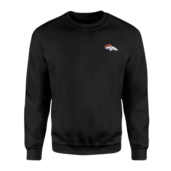 Denver Broncos Superior Logo Siyah Sweatshirt