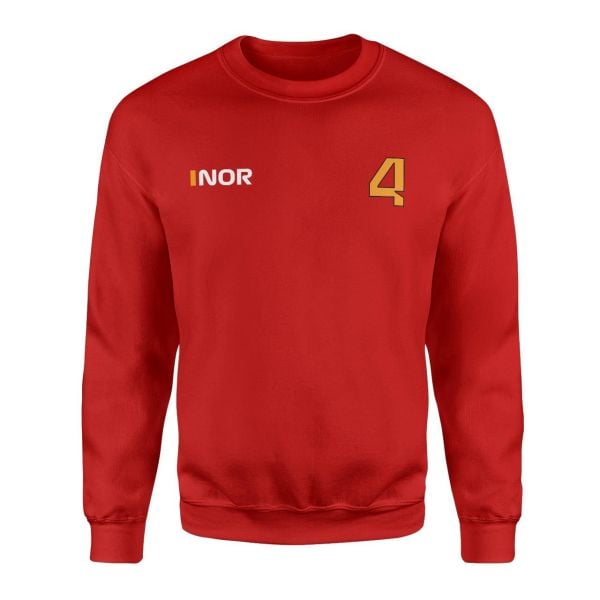 Lando Norris 4 Kırmızı Sweatshirt