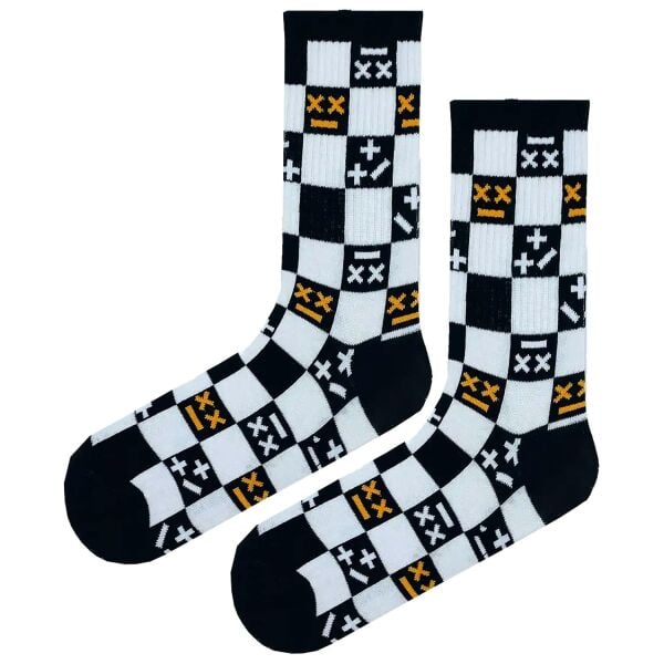 Siyah Beyaz Desenli Çorap