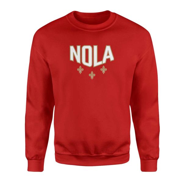 Nola Fleur De Lis Kırmızı Sweatshirt