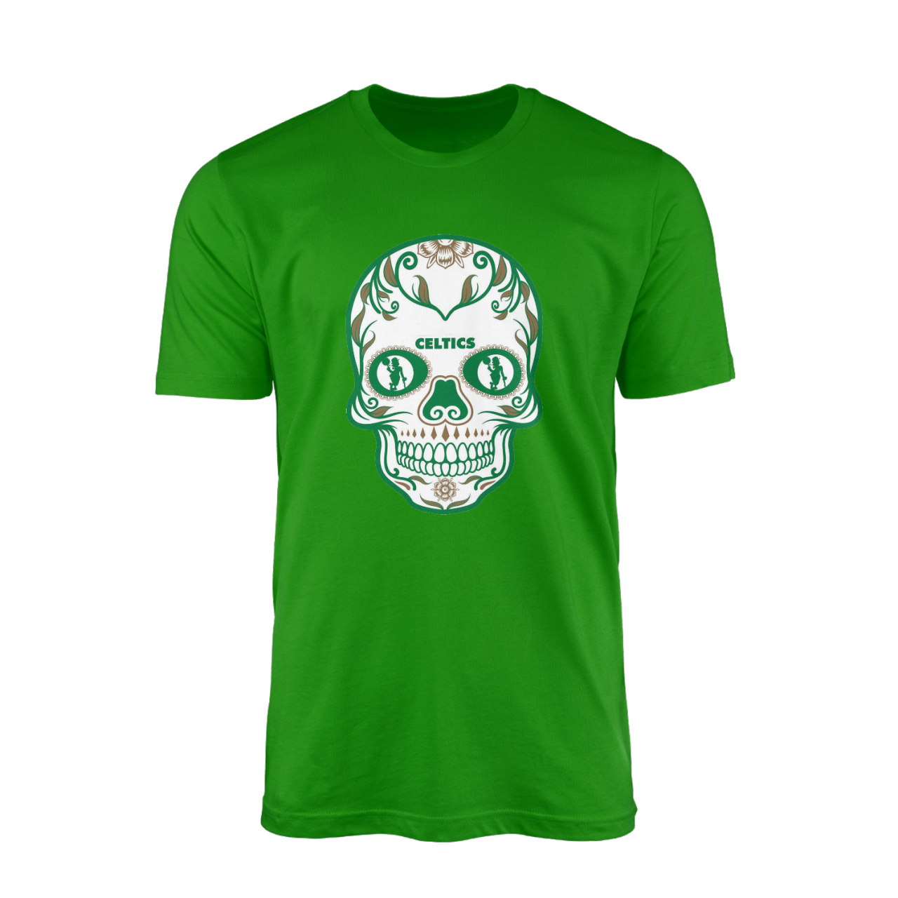 Boston Skull Yeşil Tshirt