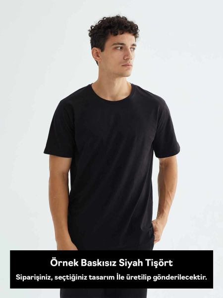 Boston V Design Siyah Tshirt