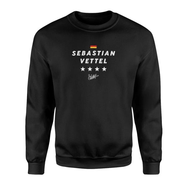 Sebastian Vettel Siyah Sweatshirt
