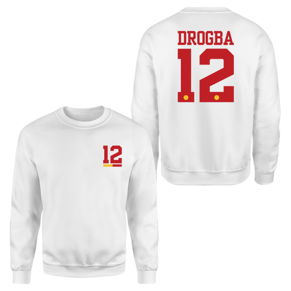 Drogba 12 Beyaz Forma Sweatshirt