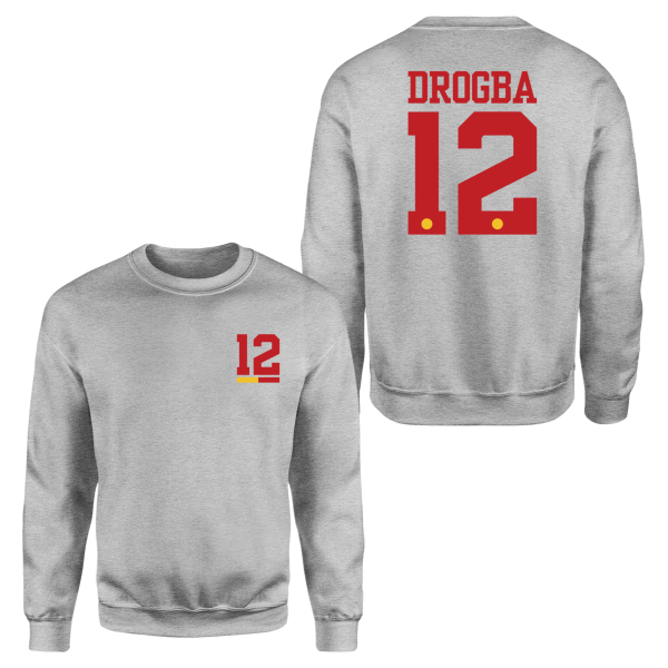 Drogba 12 Gri Forma Sweatshirt