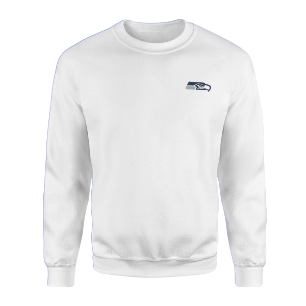 Seattle Seahawks Superior Logo Beyaz Sweatshirt