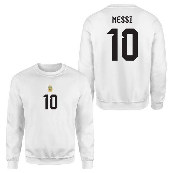 Lionel Messi 10 | Arjantin Beyaz Forma Sweatshirt