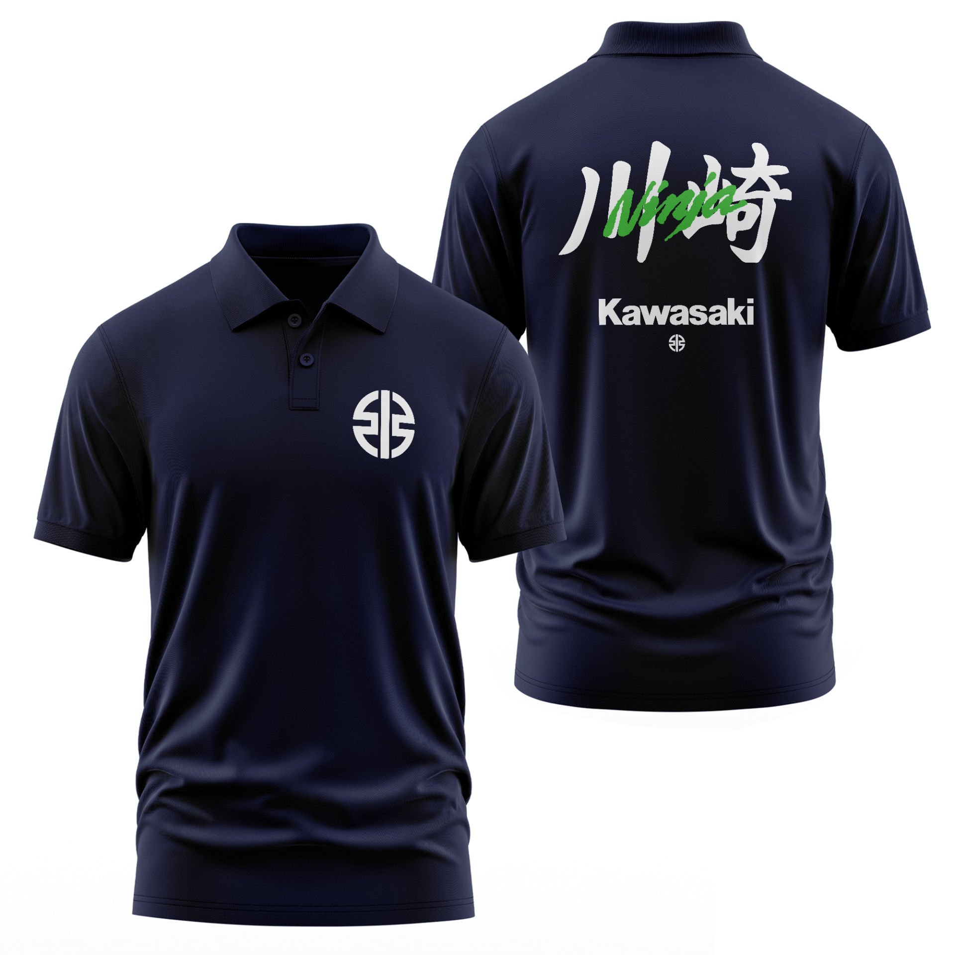 Kawasaki Ninja Edition Koyu Lacivert Polo Tişört