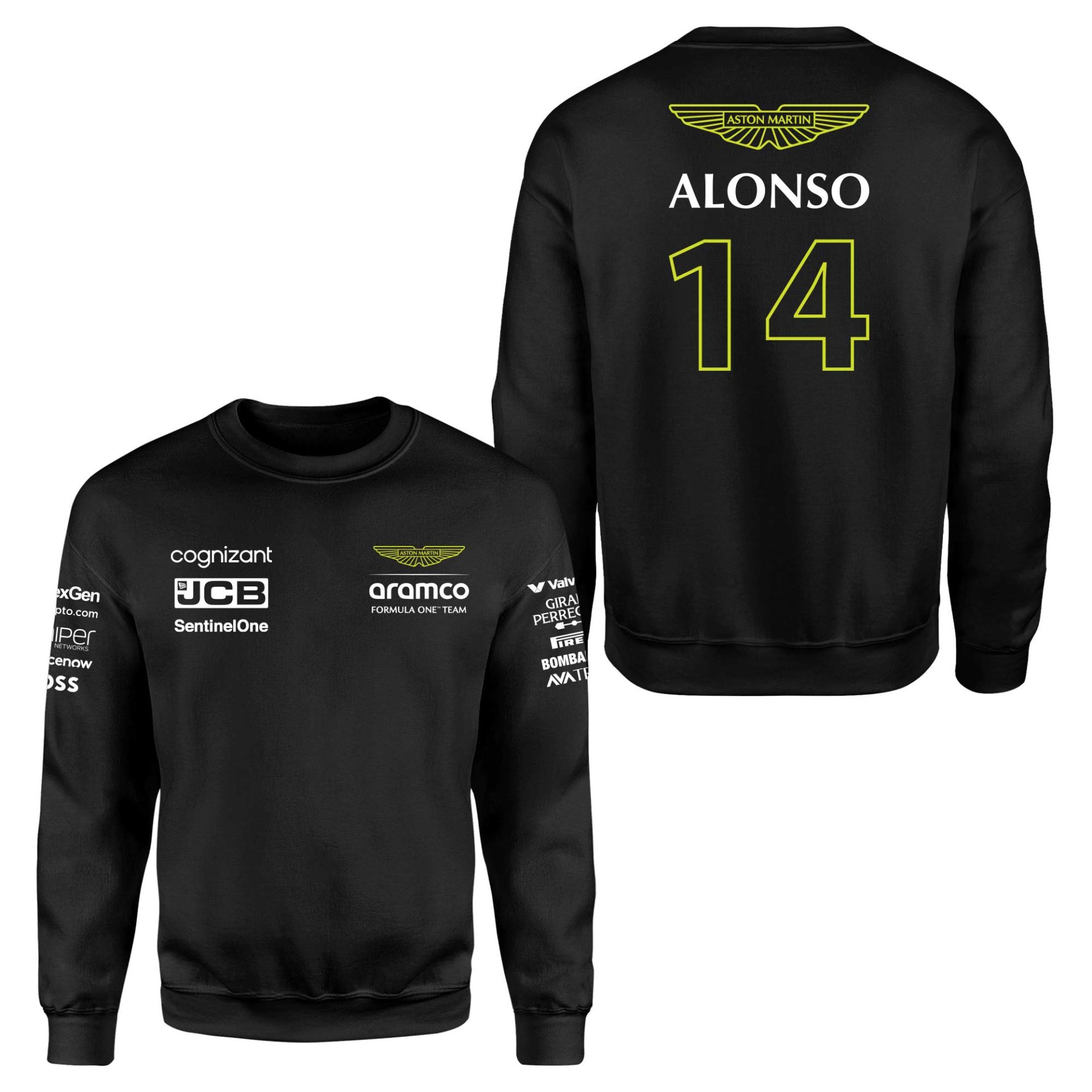 Fernando Alonso 14 | Aston Martin Siyah Sweatshirt