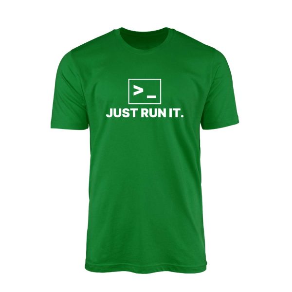 Just Run It. Yeşil Tişört