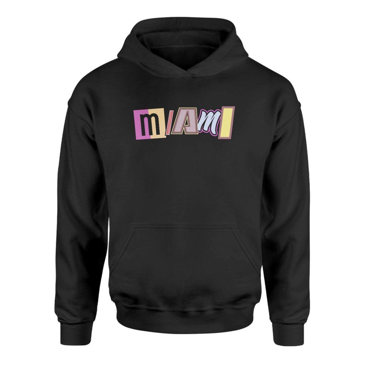 Miami All in Design Siyah Hoodie