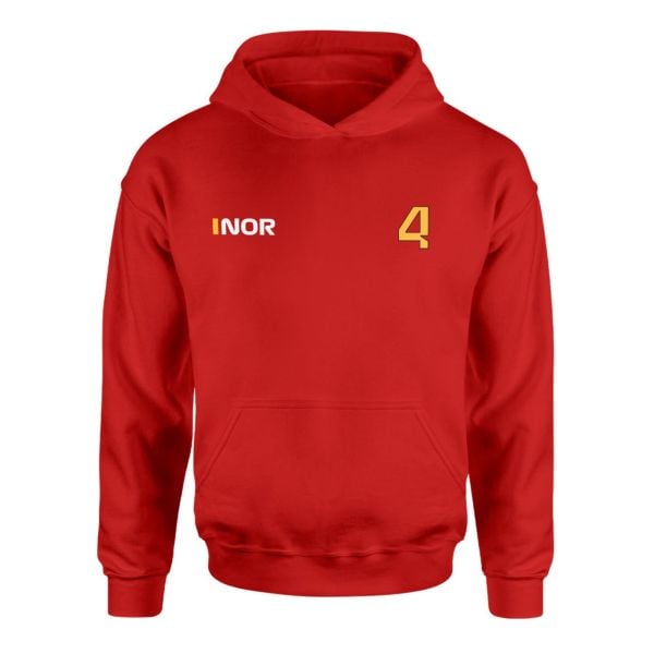 Lando Norris 4 Kırmızı Hoodie