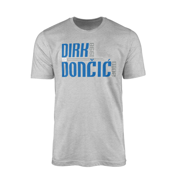Dirk to Doncic Gri Tshirt