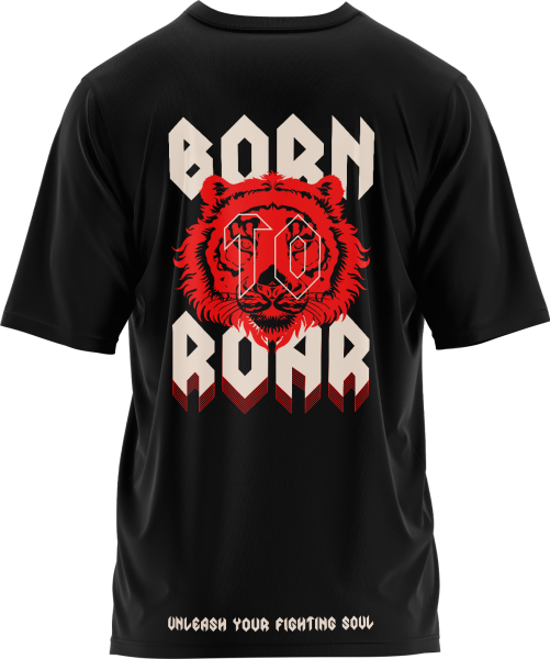 Unleash Your Fighting Soul | BornToRoar Siyah Oversize Tişört