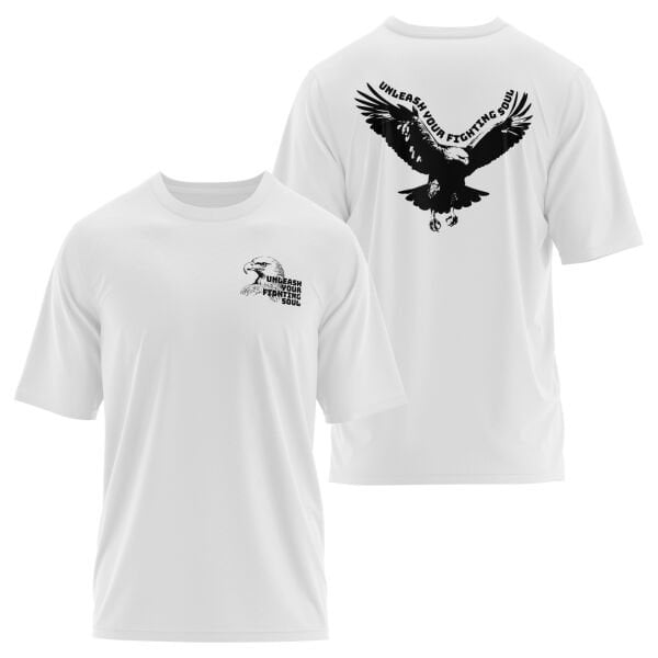 Unleash Your Fighting Soul, Eagle | Beyaz Oversize Tişört