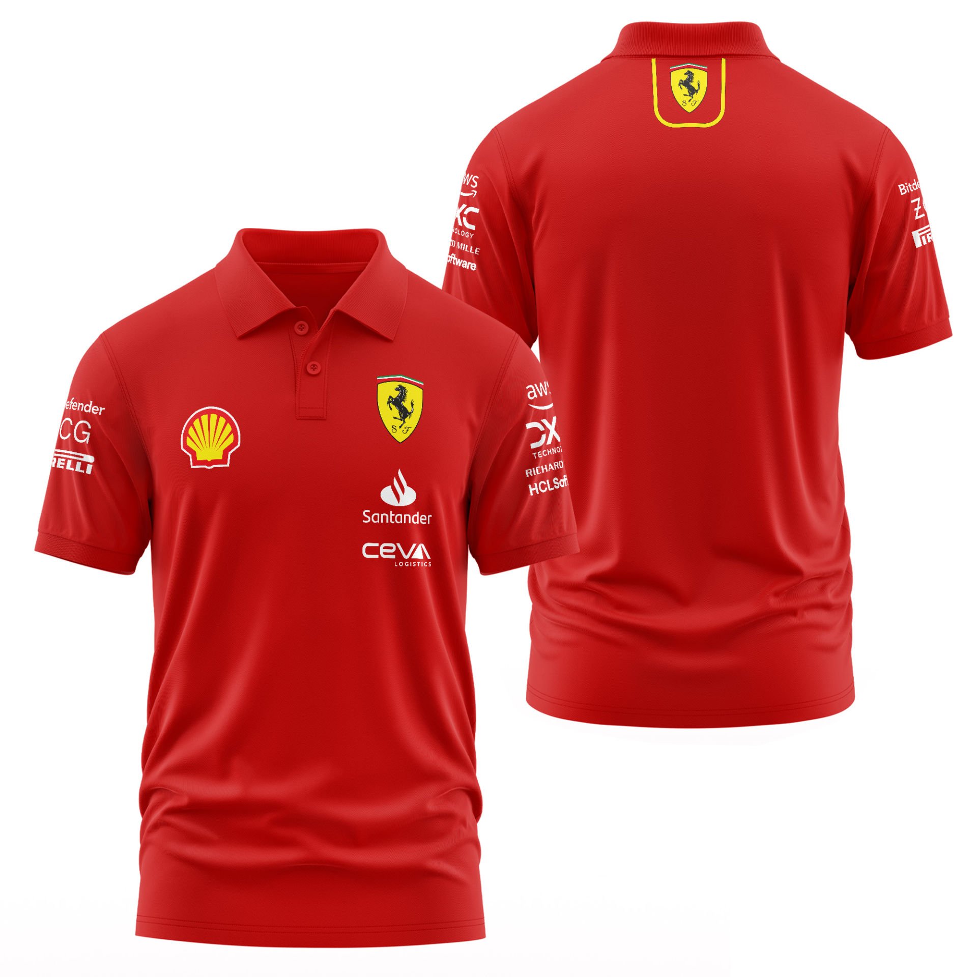 Scuderia Ferrari 2024 Teamline Kırmızı Polo Tişört