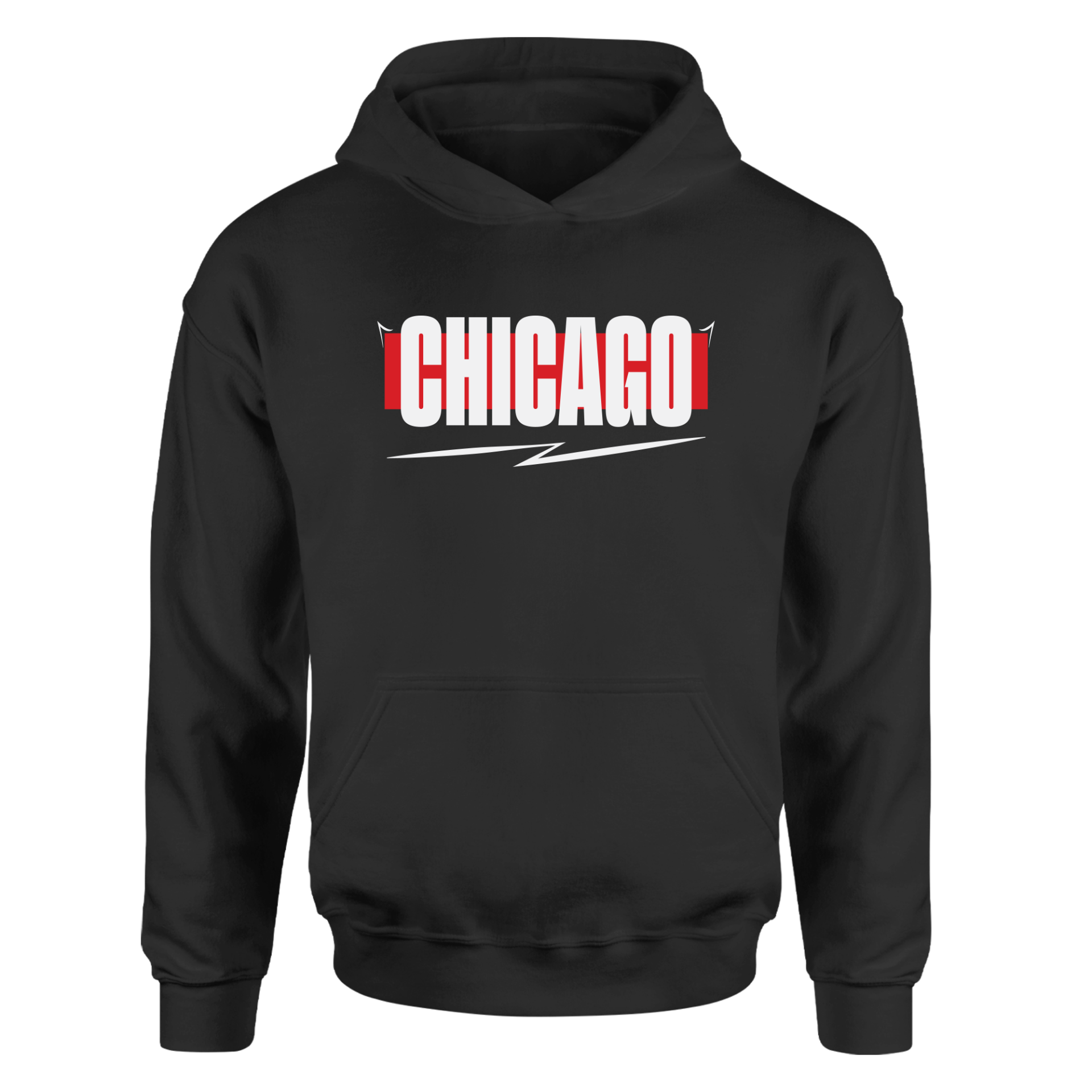 Chicago Siyah Hoodie