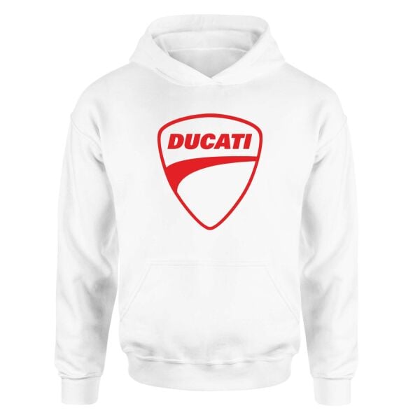 Ducati V Beyaz Hoodie