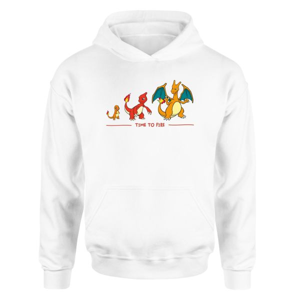 Charizard Evolution Beyaz Hoodie