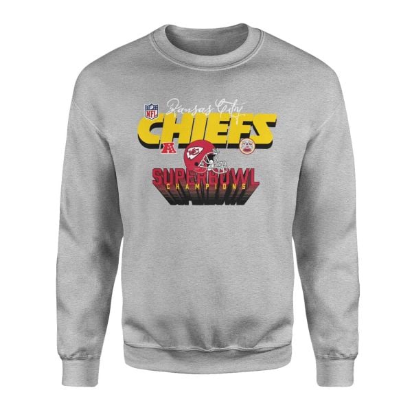 KC Chiefs Super Bowl Champions Gri Sweatshirt