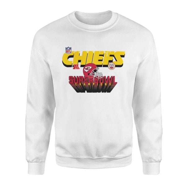 KC Chiefs Super Bowl Champions Beyaz Sweatshirt
