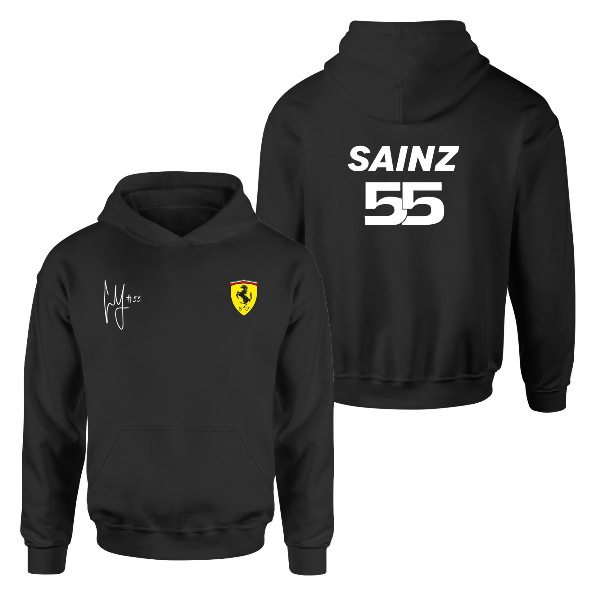 Carlos Sainz 55 SF Basic Siyah Hoodie