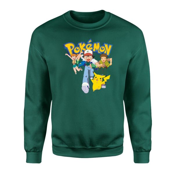 Pokemon Nefti Yeşili Sweatshirt