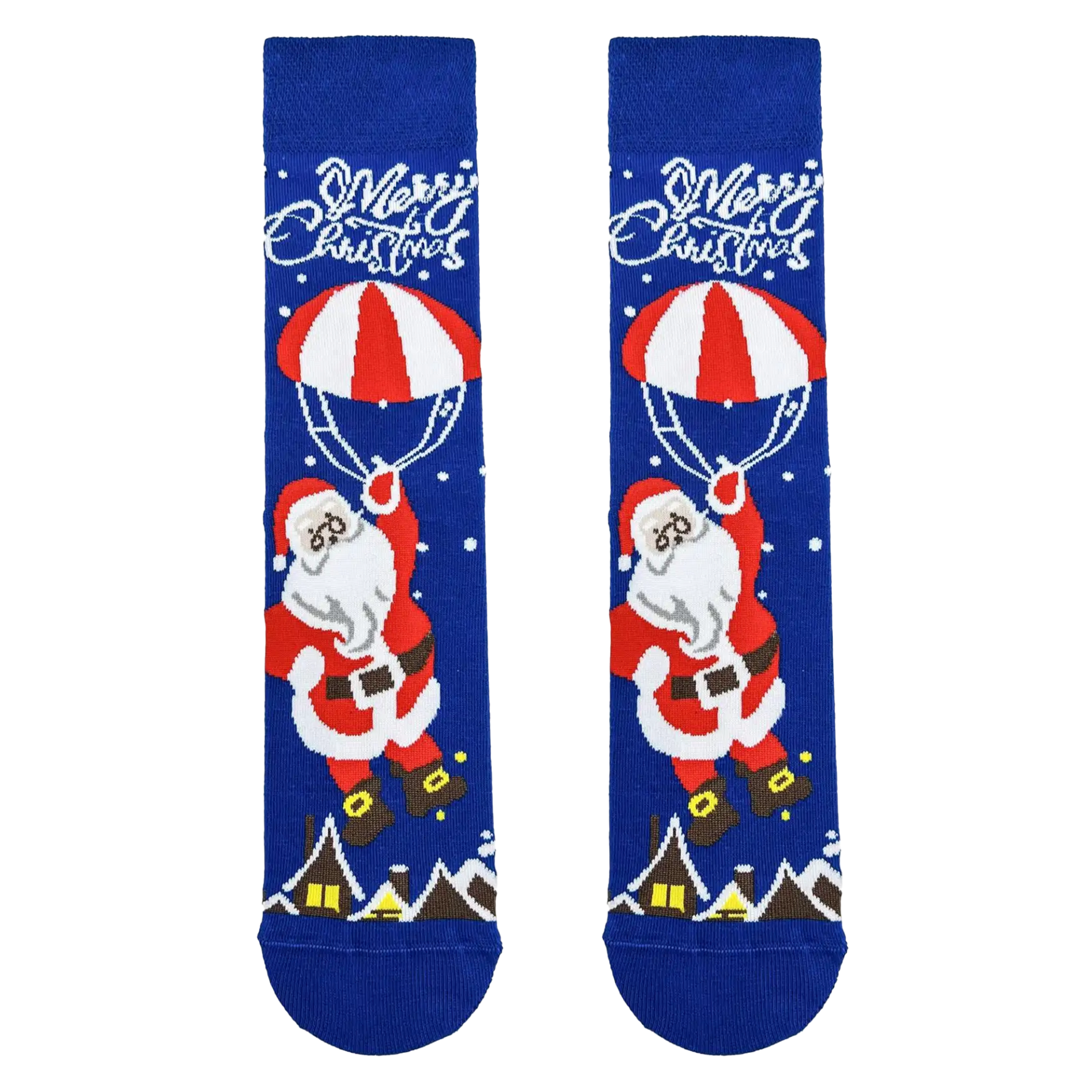 Noel Baba Desenli Mavi Çorap
