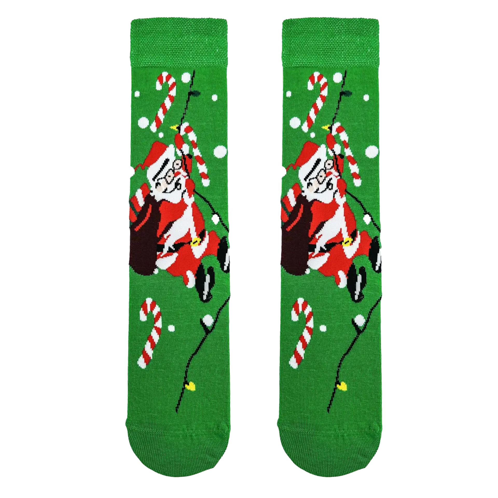 Noel Baba Desenli Yeşil Çorap