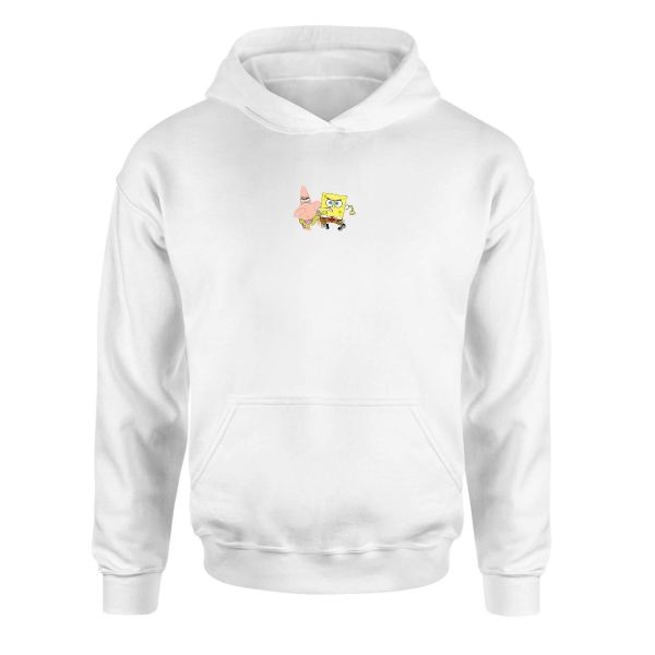 SüngerBob&Patrick Beyaz Hoodie