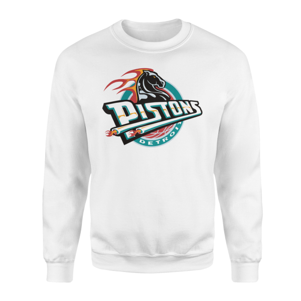 Detroit Pistons Beyaz Retro Sweatshirt