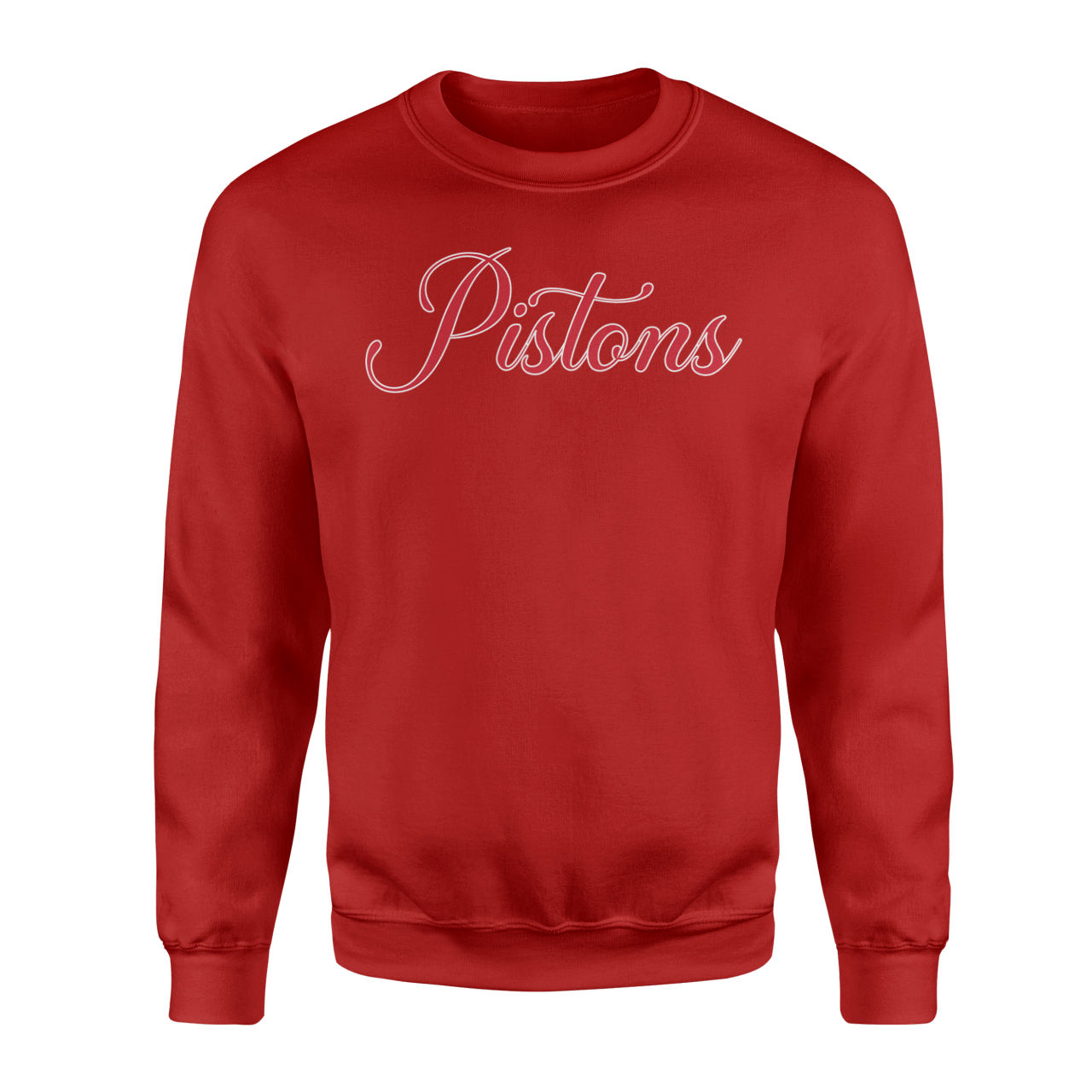 Detroit Pistons Cursive Kırmızı Sweatshirt